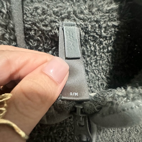 Skims Cozy Fleece Zip-Up Crop Sweater Sage Green S/M - Picture 3 of 4